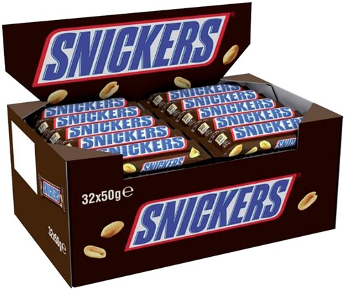 Snoep Snickers reep 32x50 gram 32 Stuk