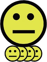 Magneet smiley 50mm emotie neutraal geel 5 stuks 5 Stuk