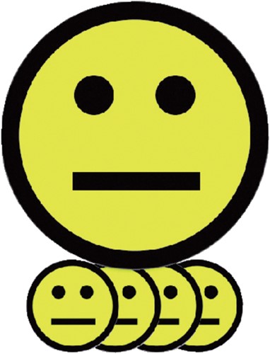 Magneet smiley 50mm emotie neutraal geel 5 stuks 5 Stuk