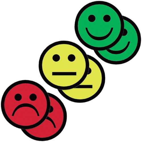 Magneet smiley 75mm emotie bedroefd rood 5 stuks-2