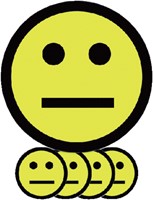 Magneet smiley 25mm emotie neutraal geel 5 stuks 5 Stuk