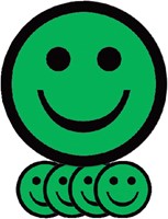 Magneet smiley 25mm emotie blij groen 5 stuks 5 Stuk