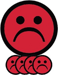 Magneet smiley 25mm emotie bedroefd rood 5 stuks 5 Stuk