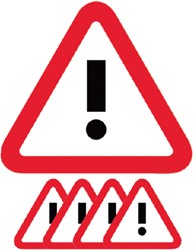 Magneet attentie rood wit 5 stuks 5 Stuk