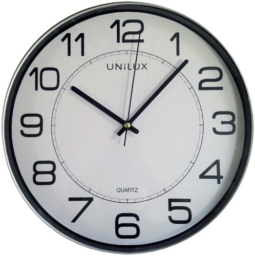 Wandklok Unilux Magnet dia 30.5cm lichtgrijs/wit 1 Stuk-1