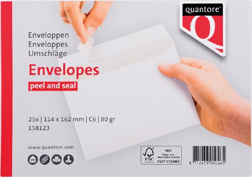 Envelop Quantore bank C6 114x162 80gr zk wt 25 Stuk-3