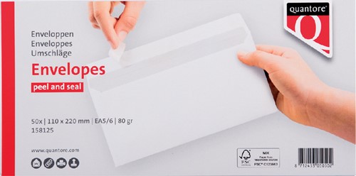 Envelop Quantore bank EA5/6 110x220mm zelfklevend wit 50 stuks-3