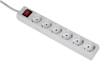 Stekkerdoos Hama 6-voudig beveiligd 5m wit-2