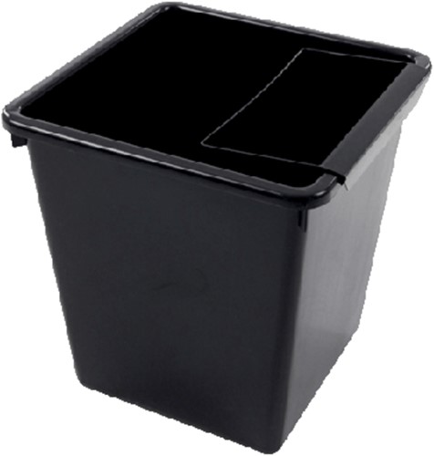 Papierbak kunststof vierkant taps 36cm hoog zwart 1 Stuk-3