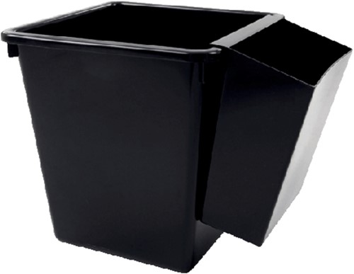 Papierbak kunststof vierkant taps 36cm hoog zwart 1 Stuk-1