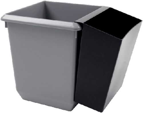 Papierbak kunststof vierkant taps 36cm hoog grijs 1 Stuk-3