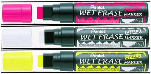 Krijtstift Pentel SMW56 8-16mm wit-2