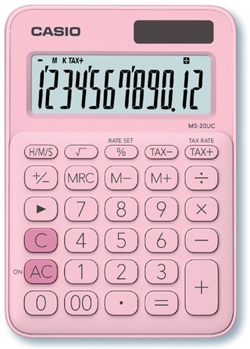Rekenmachine Casio MS-20UC roze 1 Stuk