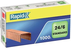 Nieten Rapid 24/6 verkoperd standaard 10000st 1000 Stuk