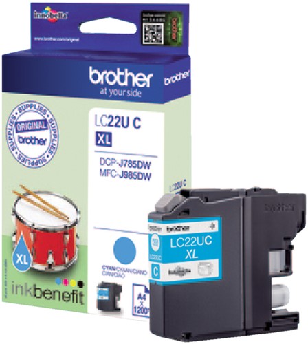 Inktcartridge Brother LC-22UC blauw 1 Stuk