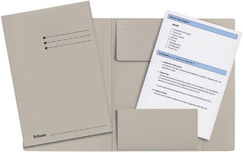 Dossiermap Esselte folio 3klep manilla 275gr grijs 1 Stuk-2