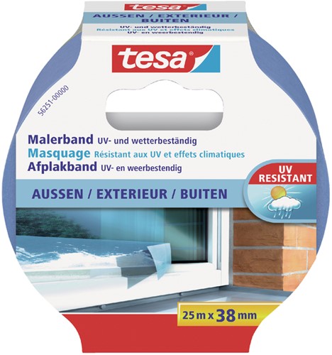 Afplaktape tesa Prof outdoor 25mx38mm blauw 1 Rol-2
