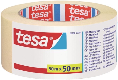 Afplaktape tesa Economy 50mmx50m creme 1 Rol
