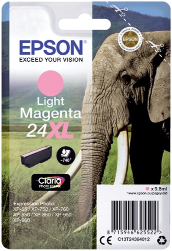 Inktcartridge Epson 24XL T2436 lichtrood 1 Stuk