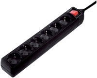 Stekkerdoos Hama 6voudig schakelaar 5m zwart 1 Stuk