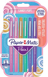 Fineliner Papermate Flair Candy Pop M 6st assorti 6 Stuk