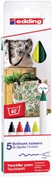 Textielmarker edding 4600 rond 1mm basis ass 5st 5 Stuk