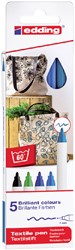 Textielmarker edding 4600 rond 1mm koel ass 5st 5 Stuk