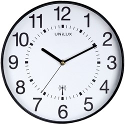 Wandklok Unilux Maxi radio dia 37.5cm zwart/wit 1 Stuk