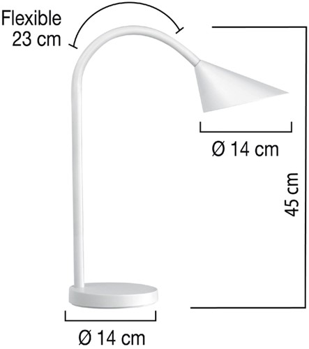 Bureaulamp Unilux Sol led wit 1 Stuk-2