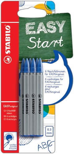 Rollerpenvulling STABILO Easyoriginal F 6st blauw 6 Stuk