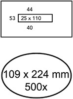 Envelop Quantore 109x224mm Vm 80gr wt 500st 500 Stuk
