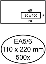 Envelop Quantore venster EA5/6 vr30 80gr wt 500 Stuk