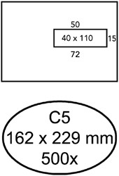 Envelop Quantore venster C5 vr40 80gr wt 500 Stuk