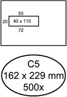 Envelop Quantore venster C5 vl40 80gr wt 500 Stuk