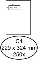 Envelop Hermes akte c4p vl 4x11 zk 120gr 250st 250 Stuk
