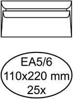 Envelop Quantore bank EA5/6 110x220 80gr zk wt 25 Stuk