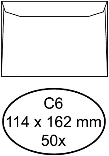 Envelop Quantore bank C6 114x162mm wit 50 stuks