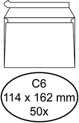 Envelop Quantore bank C6 114x162 80gr zk wt 50 Stuk
