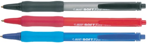 Balpen Bic soft feel clic M blauw 1 Stuk-3