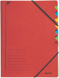 Sorteermap Leitz 3907 7vaks rood 1 Stuk