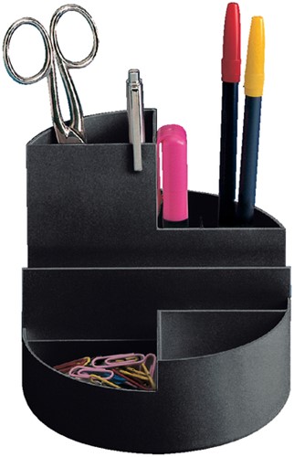 Pennenkoker MAUL roundbox 7 vakken 140x125mm zwart 1 Stuk