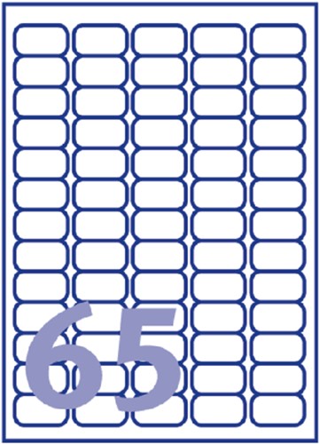 Etiket Avery L7651Y-25 38.1x21.2mm geel 1625stuks 25 Vel-2