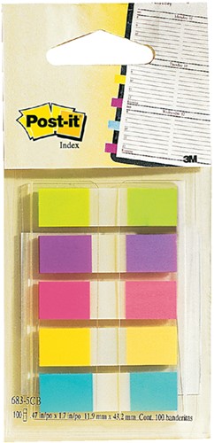 Indextabs Post-it 6835 11.9x43.1mm assorti 100 Stuk