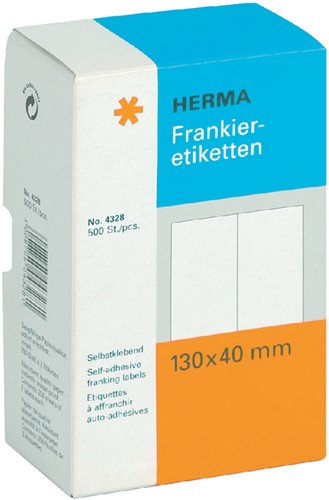 Frankeeretiket HERMA 4328 dubbel 130x40mm 500st 250 Vel