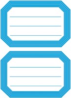 Etiket HERMA 5714 82x55mm schrift blauwe rand 12st 6 Vel-2