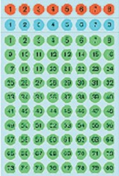 Etiket HERMA 4129 8mm getallen 1-160 kleur ass 6 Vel