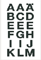 Etiket HERMA 4135 20x20mm letters A-Z zw op trsp 2 Vel