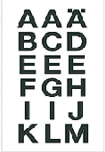 Etiket HERMA 4135 20x20mm letters A-Z zw op trsp 2 Vel