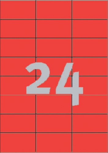 Etiket Avery 3448 70x37mm rood 2400 stuks-2