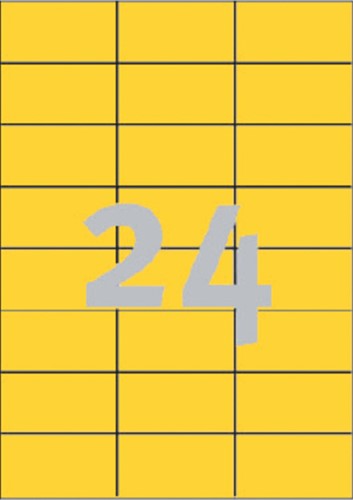 Etiket AZ 3451 70x37mm geel 2400stuks 100 Vel-2